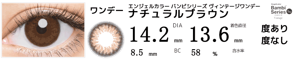 エンジェルカラー バンビシリーズナチュラルワンデー ナチュラルブラウン