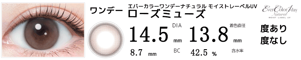 エバーカラーワンデーナチュラル モイストレーベルUV ローズミューズ