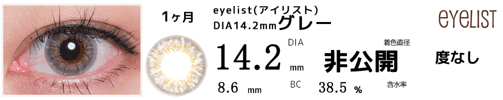 アイリストeyelist 14.2mmグレー