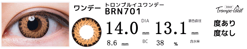 トロンプルイユワンデー　BRN701(オレンジブラウン)
