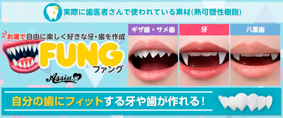 ファング(付け牙・付け八重歯・ギザ歯作成素材)バナー画像|コスプレカラコン通販アイトルテ