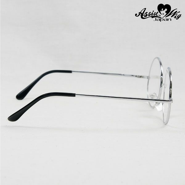 フレームあり丸メガネ（めがね 眼鏡） シルバー商品写真1|コスプレカラコン通販アイトルテ