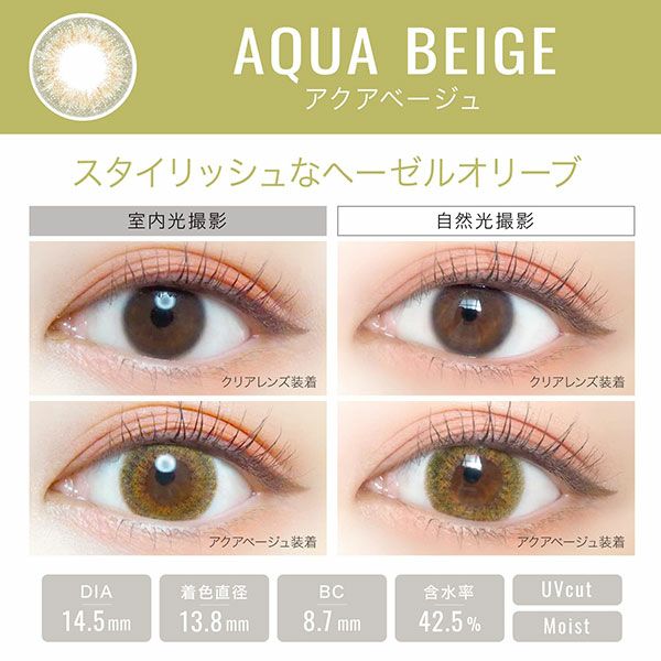 ワンデー（1日使い捨て）カラコン【アクアベージュ】EverColor
