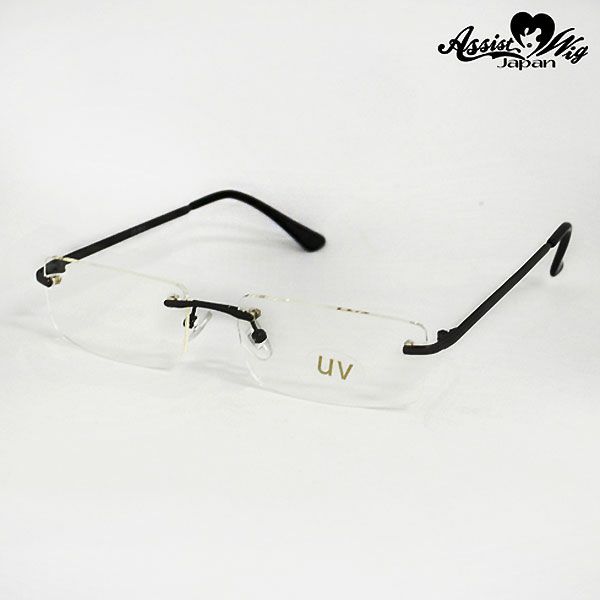 ノーフレームメガネ（めがね 眼鏡） ブラックメイン画像|コスプレカラコン通販アイトルテ