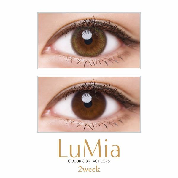 ルミアLuMia 2week UV シフォンオリーブ装着画像|コスプレカラコン通販アイトルテ