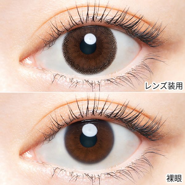 エンジェルカラー バンビシリーズナチュラルワンデー ピュアブラウン装着画像|コスプレカラコン通販アイトルテ