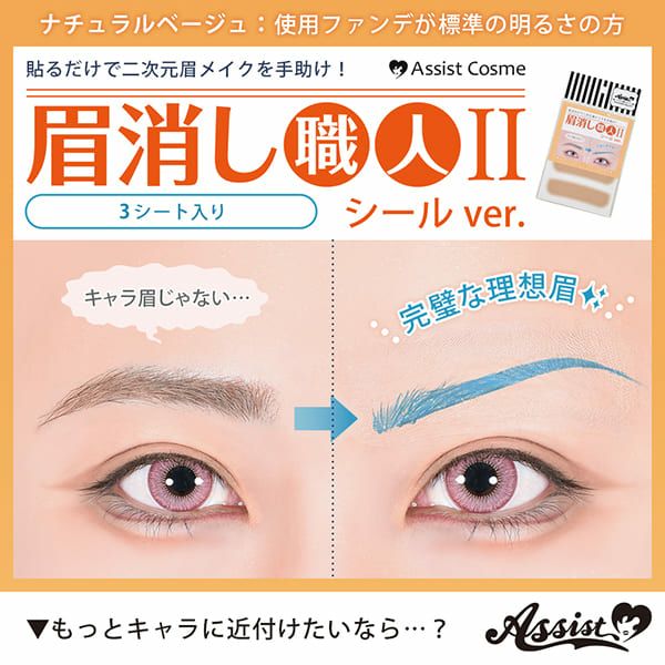 アシストAssist 眉消し職人Ⅱ シールVer. 3シート(12枚)入り商品画像2