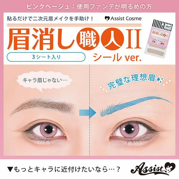 アシストAssist 眉消し職人Ⅱ シールVer. 3シート(12枚)入り商品画像3